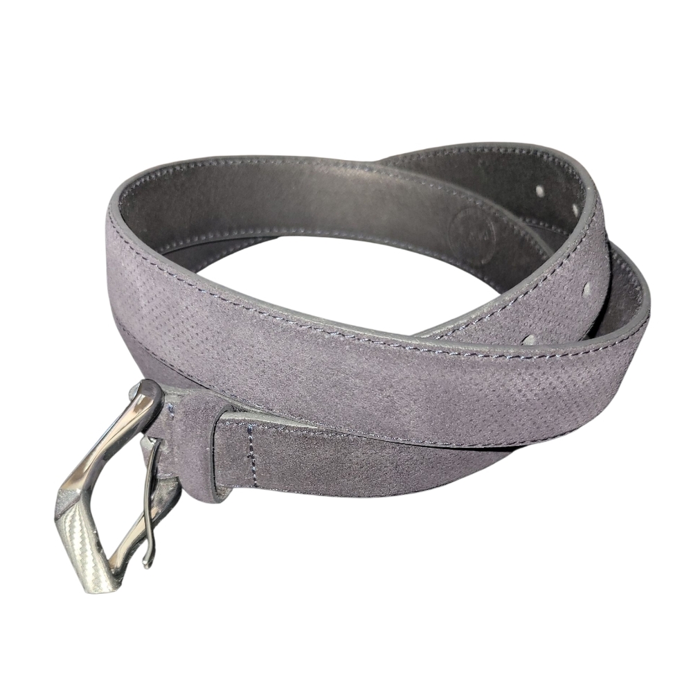 Sz 44 BESPOKE Classic Gray Suede Italian Leather Belt